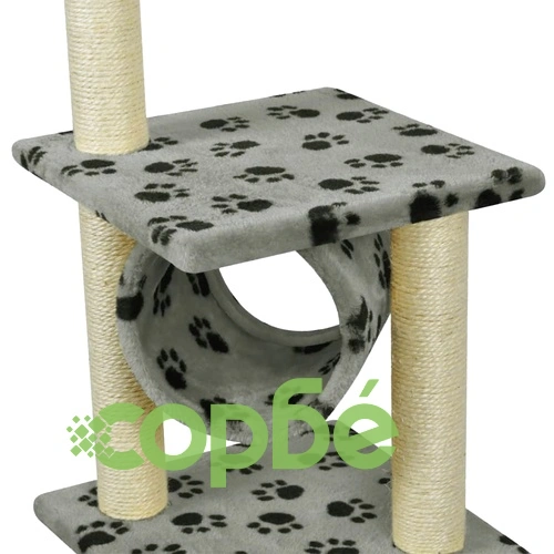 Котешко дърво за драскане, 65 см, сиво, с десен на лапички ➤ топ цена ➤ sorbe.bg