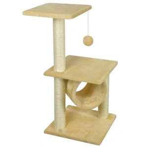 Котешко дърво за драскане, 65 см, жълто