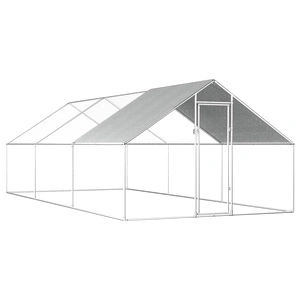 Птичарник на открито, 2,75x6x1,92 м, поцинкована стомана