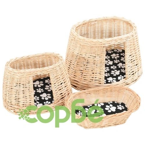 Котешка кошница с възглавници, 47x34x60 см, естествена върба ➤ топ цена ➤ sorbe.bg