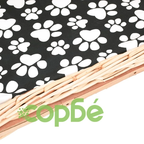 Кошница за кучета с възглавница, 50x33x30 см, естествена върба ➤ топ цена ➤ sorbe.bg