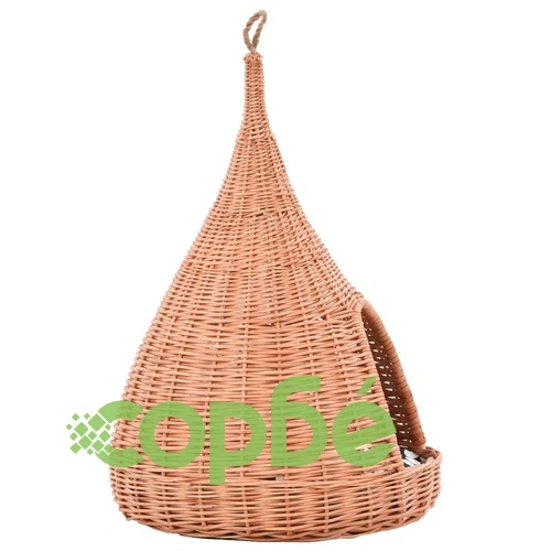 Къща за котки с възглавница, 40x60 см, естествена върба, типи ➤ топ цена ➤ sorbe.bg