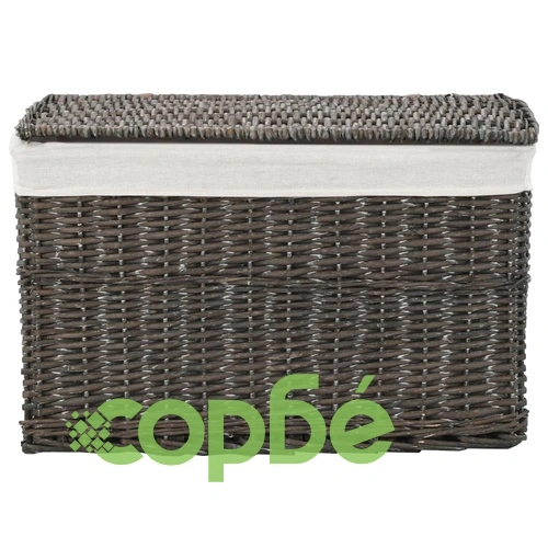 Комплект от 6 прибиращи се кошници, сив, естествена върба ➤ топ цена ➤ sorbe.bg