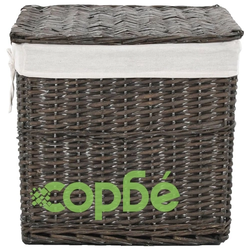 Комплект от 6 прибиращи се кошници, сив, естествена върба ➤ топ цена ➤ sorbe.bg