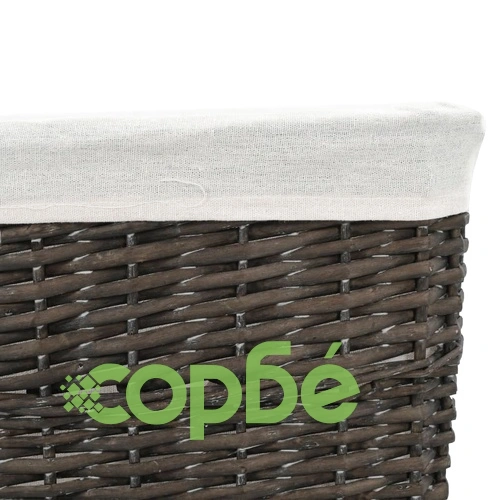 Комплект от 6 прибиращи се кошници, сив, естествена върба ➤ топ цена ➤ sorbe.bg