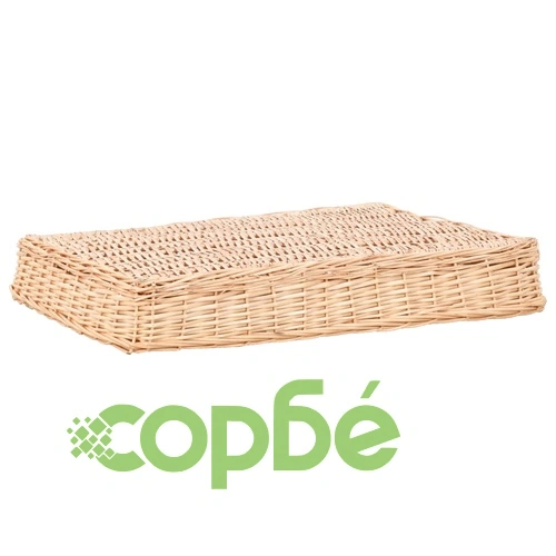 Легло за кучета с възглавница 95x65x15 см върба плоско ➤ топ цена ➤ sorbe.bg