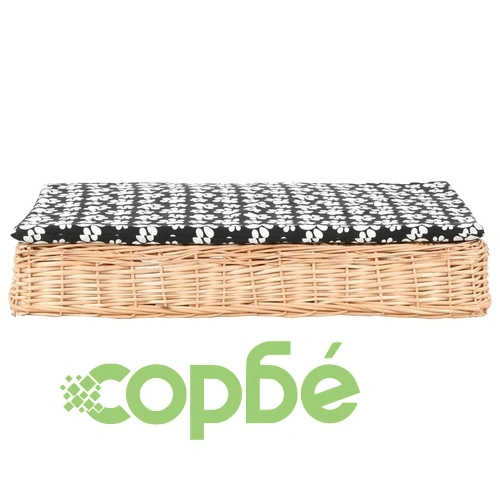 Легло за кучета с възглавница 95x65x15 см върба плоско ➤ топ цена ➤ sorbe.bg