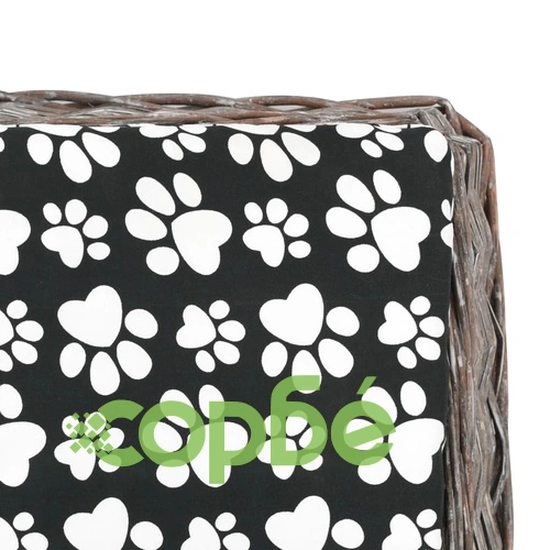 Легло за кучета с възглавница сиво 125x80x15 см върба плоска ➤ топ цена ➤ sorbe.bg