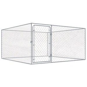 Дворна клетка за кучета, поцинкована стомана, 2x2x1 м