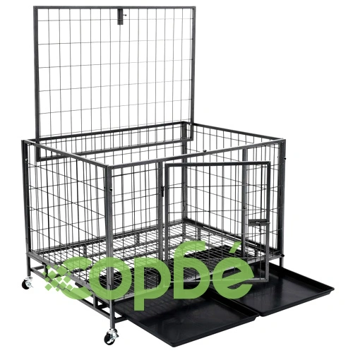 Подсилена клетка за кучета с колелца, стомана, 98x72x77 см ➤ топ цена ➤ sorbe.bg