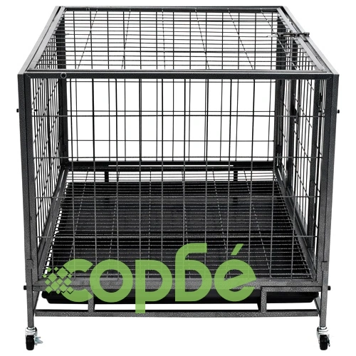 Подсилена клетка за кучета с колелца, стомана, 98x72x77 см ➤ топ цена ➤ sorbe.bg