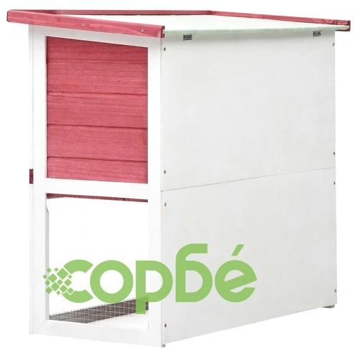 Външна клетка за зайци, 1 врата, червена, дърво ➤ топ цена ➤ sorbe.bg