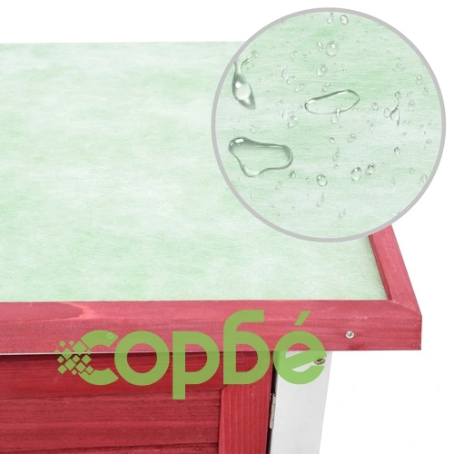 Външна клетка за зайци, 1 врата, червена, дърво ➤ топ цена ➤ sorbe.bg