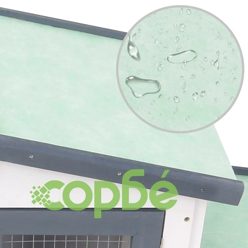 Външна голяма клетка за зайци, сиво и бяло, 201x45x85 см, дърво ➤ топ цена ➤ sorbe.bg