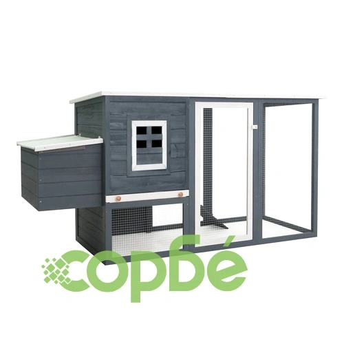 Кокошарник за открито с 1 отделение за яйца, сив, дървен ➤ топ цена ➤ sorbe.bg