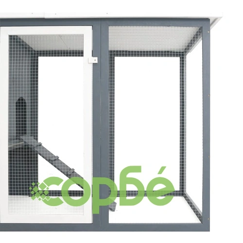 Кокошарник за открито с 1 отделение за яйца, сив, дървен ➤ топ цена ➤ sorbe.bg