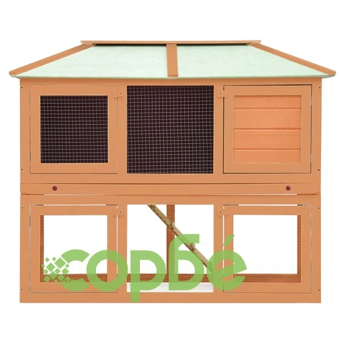 Клетка за зайци на две нива, дърво ➤ топ цена ➤ sorbe.bg