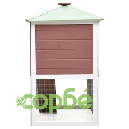 Клетка за зайци на две нива, кафява, дърво ➤ топ цена ➤ sorbe.bg