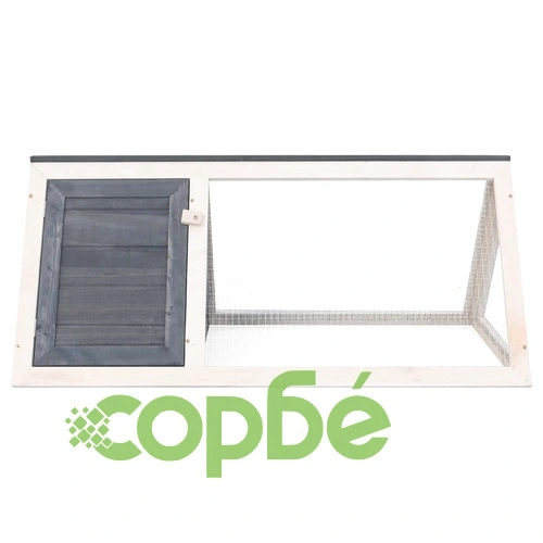 Клетка за зайци, сива, дърво ➤ топ цена ➤ sorbe.bg