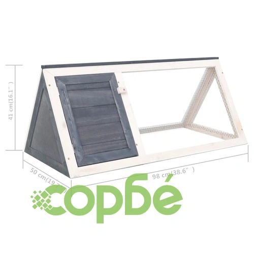 Клетка за зайци, сива, дърво ➤ топ цена ➤ sorbe.bg