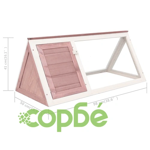 Клетка за зайци, кафява, дърво ➤ топ цена ➤ sorbe.bg