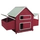 Птичарник/кокошарник, червен, 157x97x110 cм, дърво