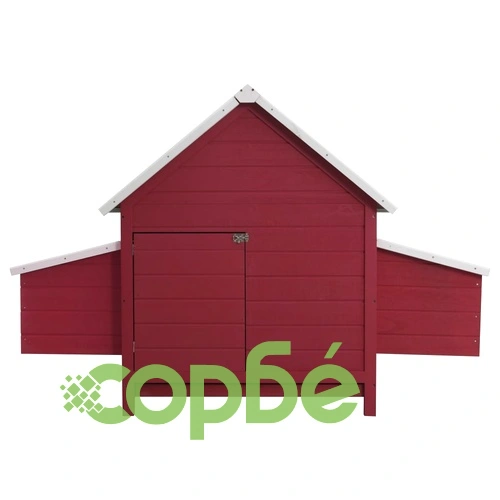 Птичарник/кокошарник, червен, 157x97x110 cм, дърво ➤ топ цена ➤ sorbe.bg