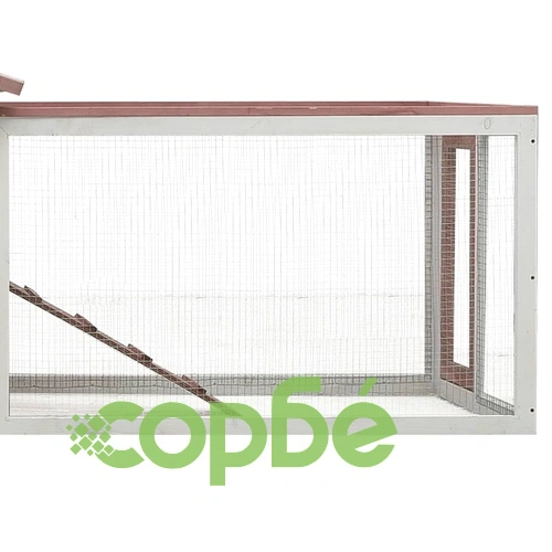 Клетка за зайци, мока, 310x70x87 см, чам и ела масив ➤ топ цена ➤ sorbe.bg