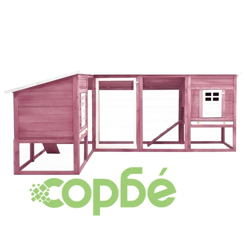 Външна клетка за зайци с пътечка, мока и бяло, чам масив ➤ топ цена ➤ sorbe.bg