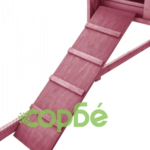 Външна клетка за зайци с пътечка, мока и бяло, чам масив ➤ топ цена ➤ sorbe.bg