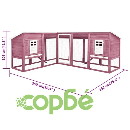 Външна клетка за зайци с пътечка, мока и бяло, чам масив ➤ топ цена ➤ sorbe.bg