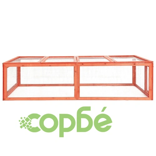 Клетка за зайци, 183x90x46,5 см, чам масив ➤ топ цена ➤ sorbe.bg