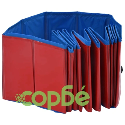 Сгъваем басейн за кучета, червен, 120x30 см, PVC ➤ топ цена ➤ sorbe.bg