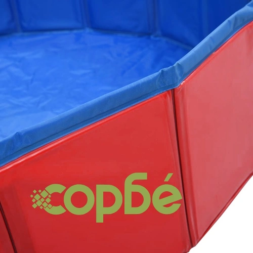 Сгъваем басейн за кучета, червен, 160x30 см, PVC ➤ топ цена ➤ sorbe.bg