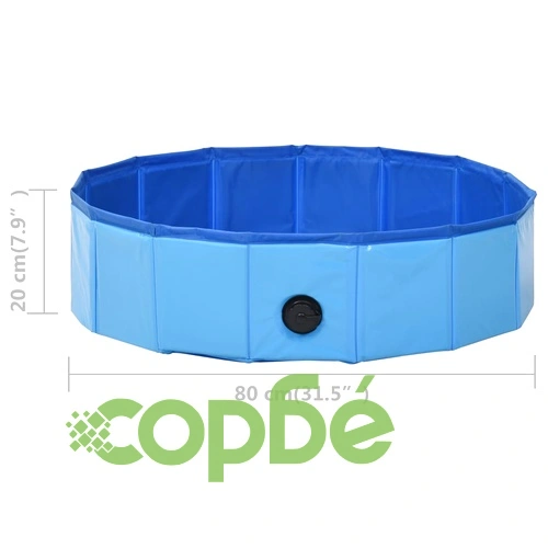 Сгъваем басейн за кучета, син, 80x20 см, PVC ➤ топ цена ➤ sorbe.bg