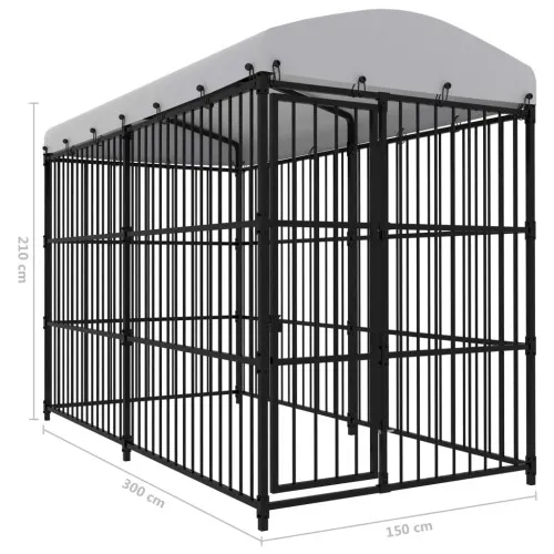 Външна клетка за кучета с покрив, 300x150x210 см ➤ топ цена ➤ sorbe.bg