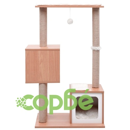 Котешко дърво със сизалени стълбове, подложка, 104 см ➤ топ цена ➤ sorbe.bg