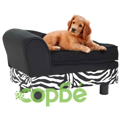 Кучешки диван, черен, 57x34x36 см, плюш ➤ топ цена ➤ sorbe.bg