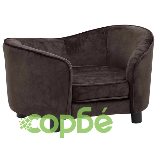 Диван за кучета, кафяв, 69x49x40 см, плюш ➤ топ цена ➤ sorbe.bg