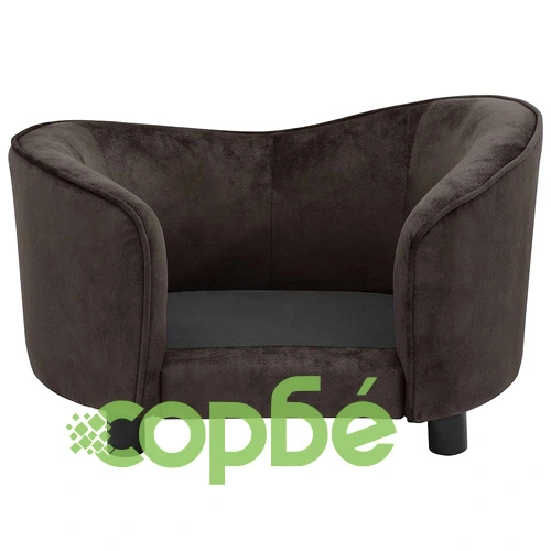 Диван за кучета, кафяв, 69x49x40 см, плюш ➤ топ цена ➤ sorbe.bg