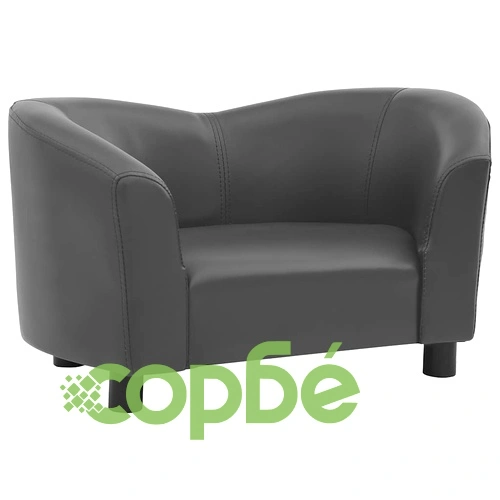 Кучешки диван, сив, 67x41x39 см, изкуствена кожа ➤ топ цена ➤ sorbe.bg