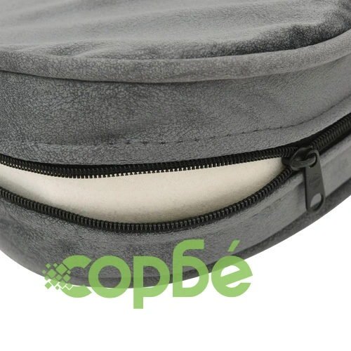 Кучешки диван, сив, 69x49x40 см, плюш и изкуствена кожа ➤ топ цена ➤ sorbe.bg