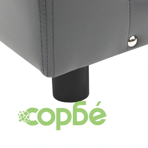 Кучешки диван, сив, 81x43x31 см, плюш и изкуствена кожа ➤ топ цена ➤ sorbe.bg