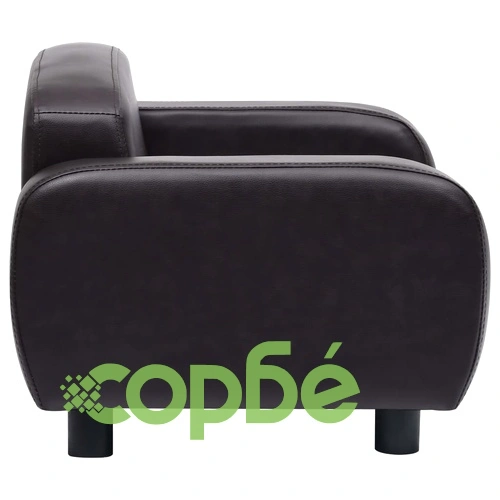 Кучешки диван, кафяв, 80x50x40 см, изкуствена кожа ➤ топ цена ➤ sorbe.bg