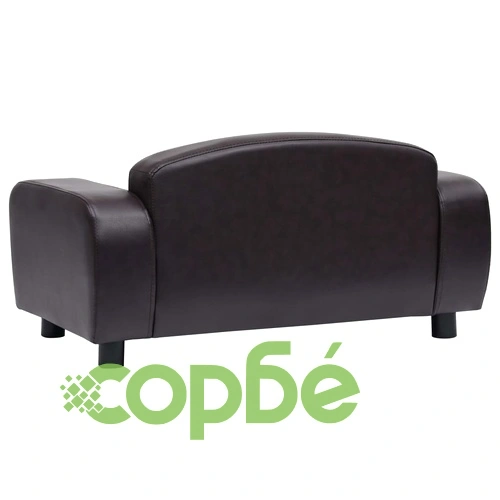 Кучешки диван, кафяв, 80x50x40 см, изкуствена кожа ➤ топ цена ➤ sorbe.bg