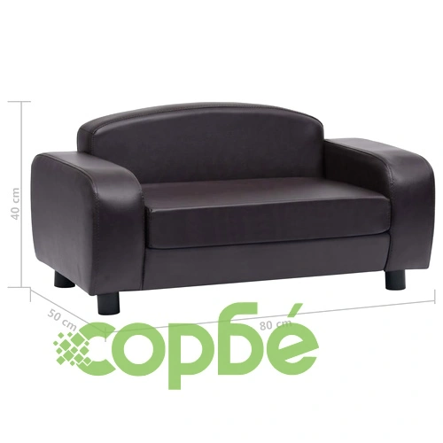 Кучешки диван, кафяв, 80x50x40 см, изкуствена кожа ➤ топ цена ➤ sorbe.bg