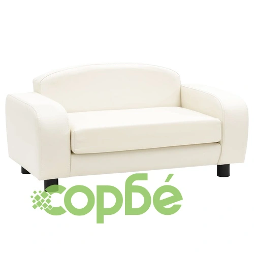 Кучешки диван, кремав, 80x50x40 см, изкуствена кожа ➤ топ цена ➤ sorbe.bg