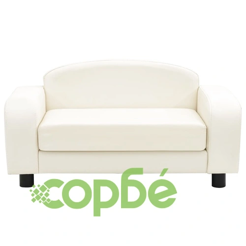 Кучешки диван, кремав, 80x50x40 см, изкуствена кожа ➤ топ цена ➤ sorbe.bg