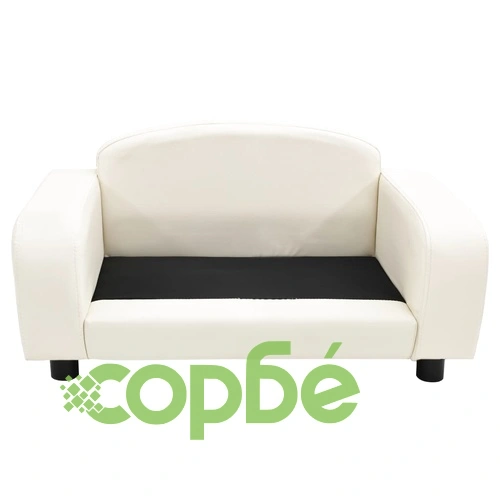 Кучешки диван, кремав, 80x50x40 см, изкуствена кожа ➤ топ цена ➤ sorbe.bg