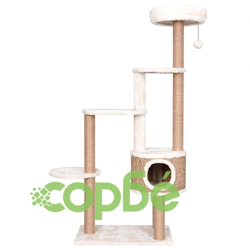 Котешко дърво с облицовка лукс и драскалка 148 см морска трева ➤ топ цена ➤ sorbe.bg